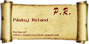 Páskuj Roland névjegykártya
